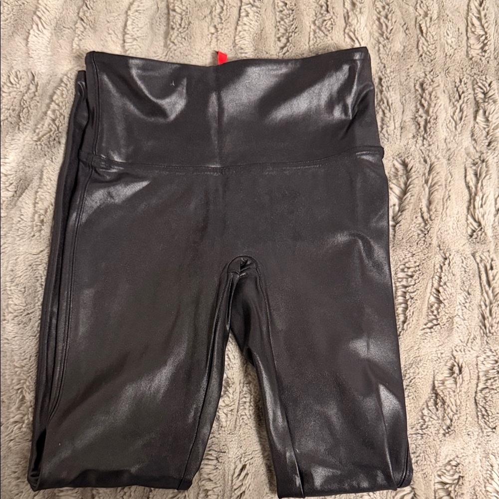 Spenx Black Faux Leather Leggings